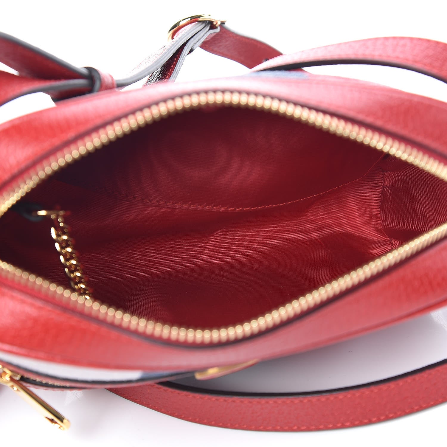 Gucci Canvas Sylvie Stripe Mini Ophidia Camera Bag Mystic White Hibiscus Red Maritime 5 of 10