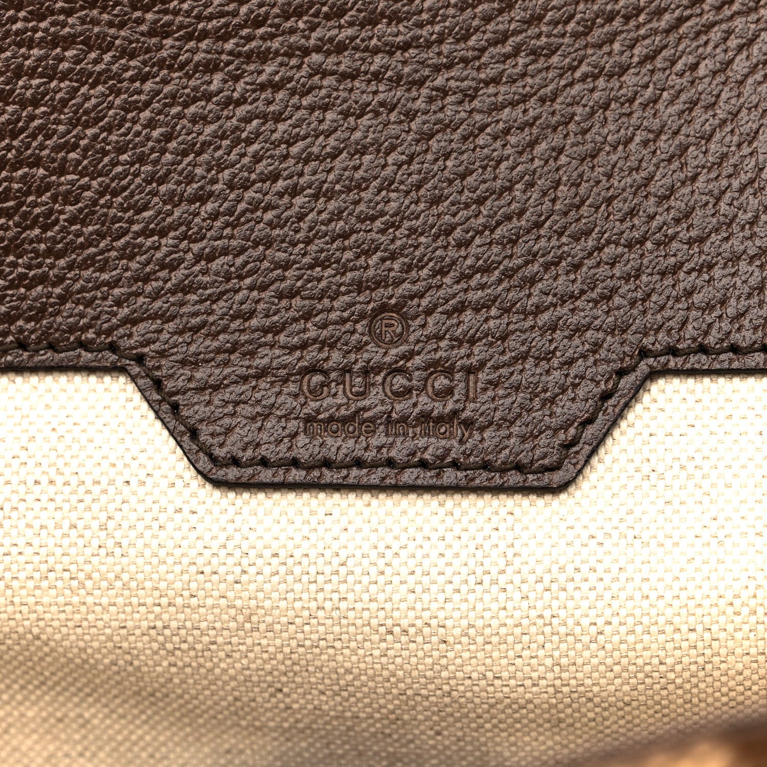 Gucci Monogram Jumbo GG Textured Dollar Calfskin Web Double Buckle Backpack Camel Ebony New Acero 6 of 13