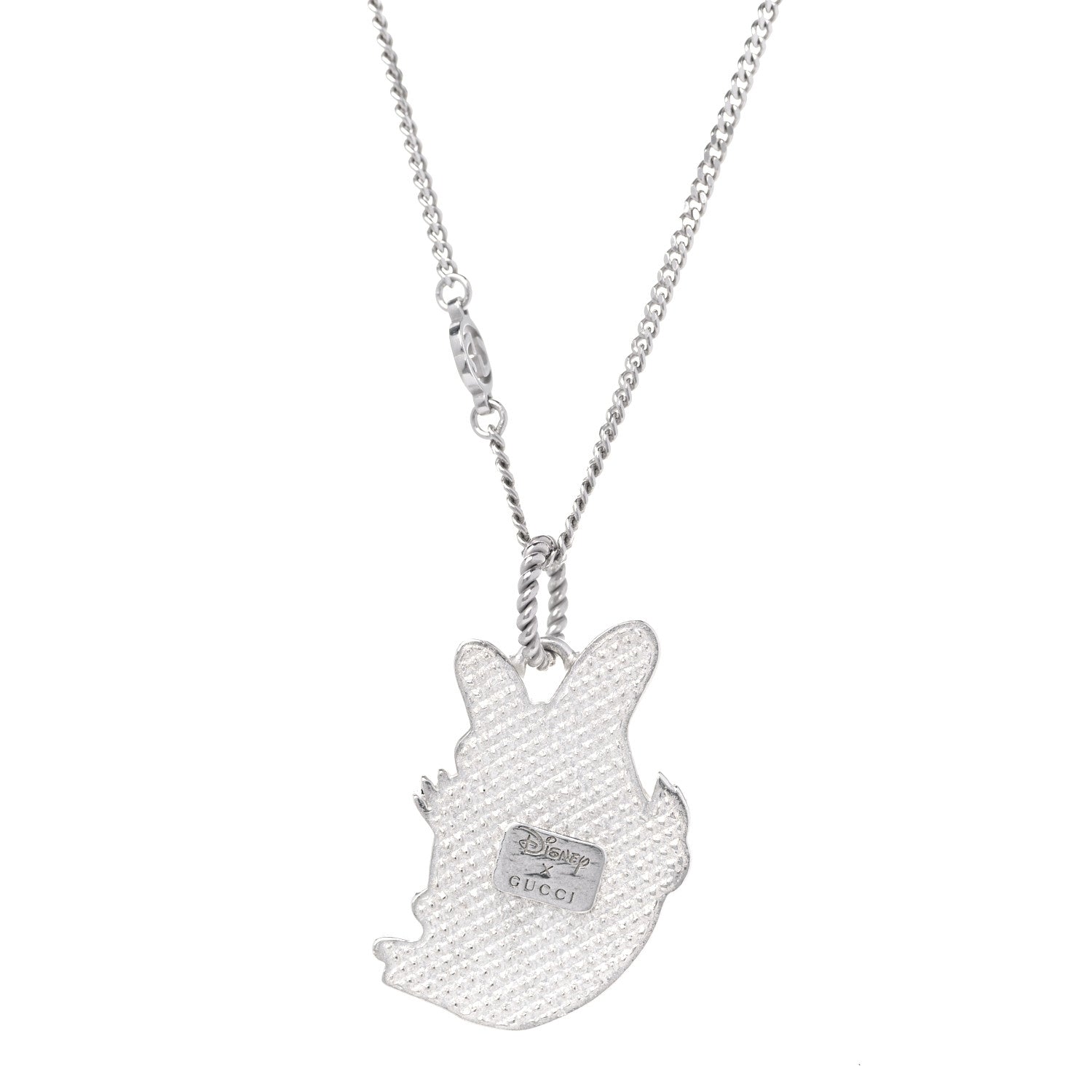 Gucci X DISNEY Sterling Silver Enamel Daisy Duck Pendant Necklace 3 of 6