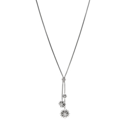 David Yurman Sterling Silver Diamond Starburst Y Necklace 1 of 5