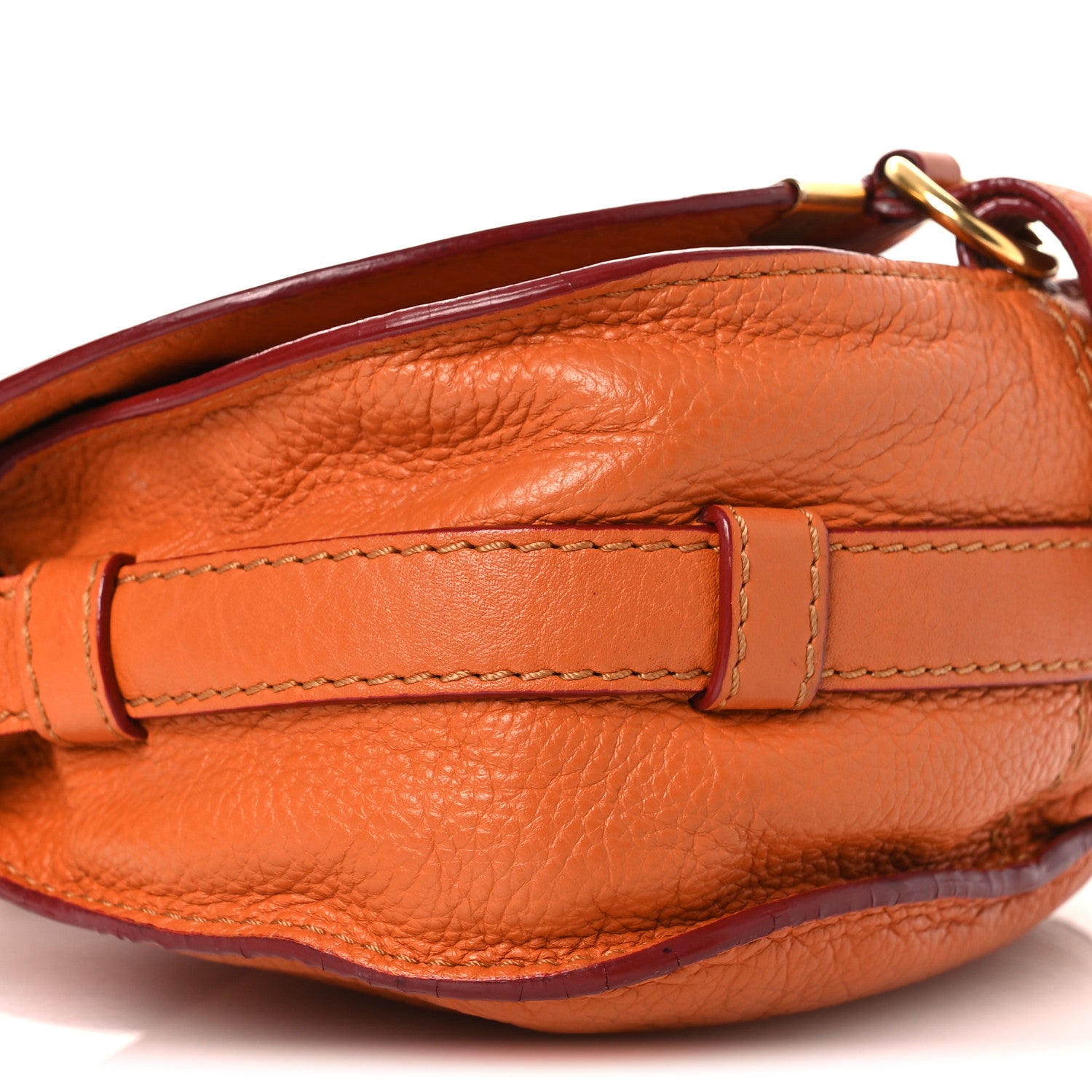Chloe Grained Calfskin Small Marcie Saddle Bag Wood Rose 9 of 15