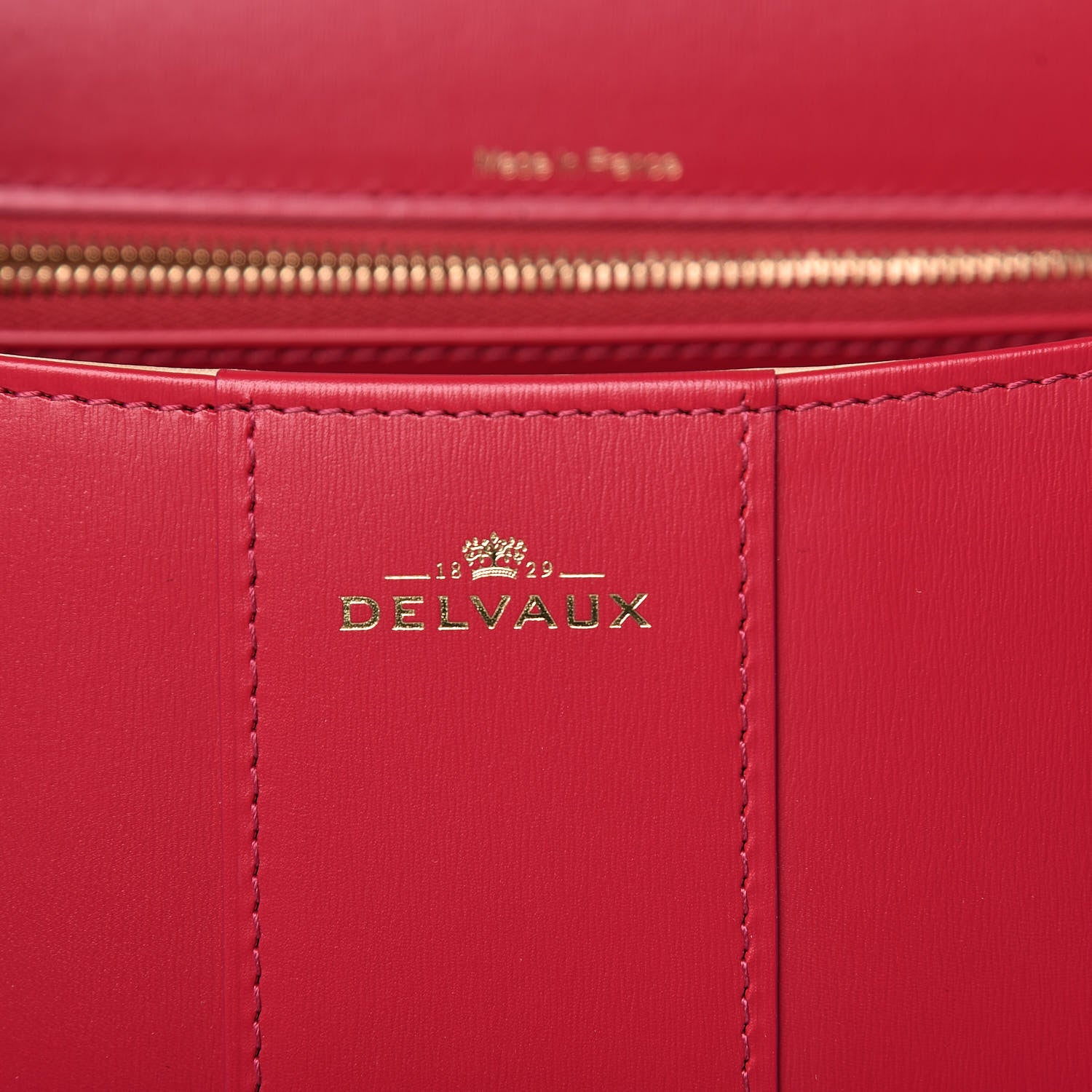 Delvaux Box Calfskin MM Brillant Satchel Framboise 7 of 10
