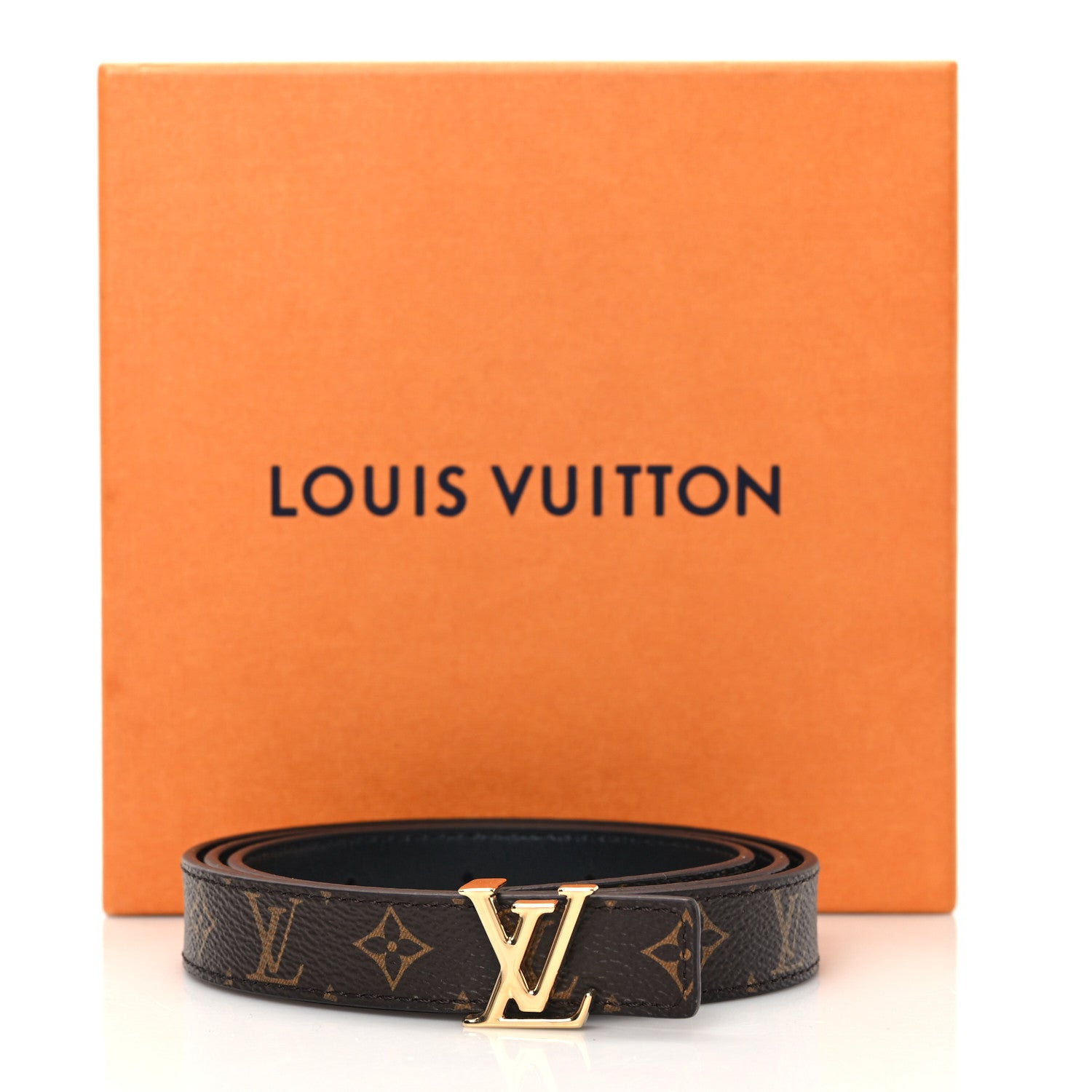 Louis Vuitton Calfskin Monogram 20mm LV Iconic Reversible Belt Black 85 34 Black 5 of 5