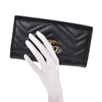 Gucci Calfskin Matelasse GG Marmont Continental Wallet Black 2 of 8