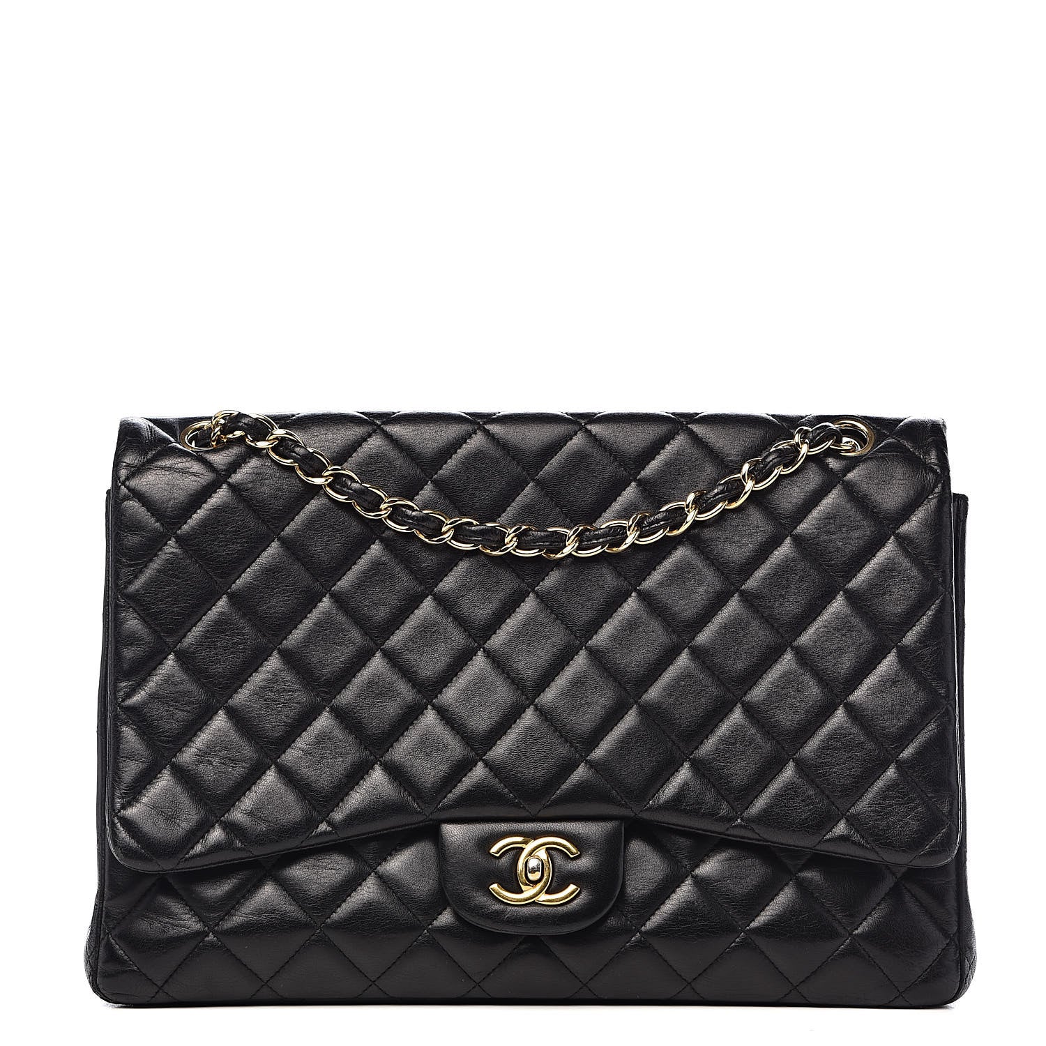 Chanel Lambskin Quilted Maxi Single Flap Black 1 of 19