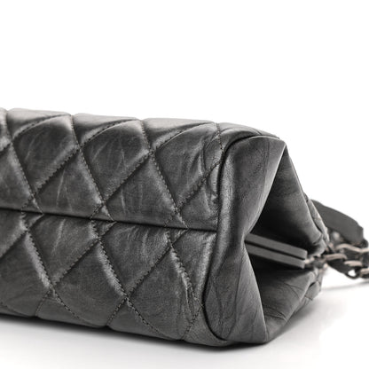 Chanel Aged Calfskin Quilted Medium Just Mademoiselle Bowling Bag Grey 11 of 11