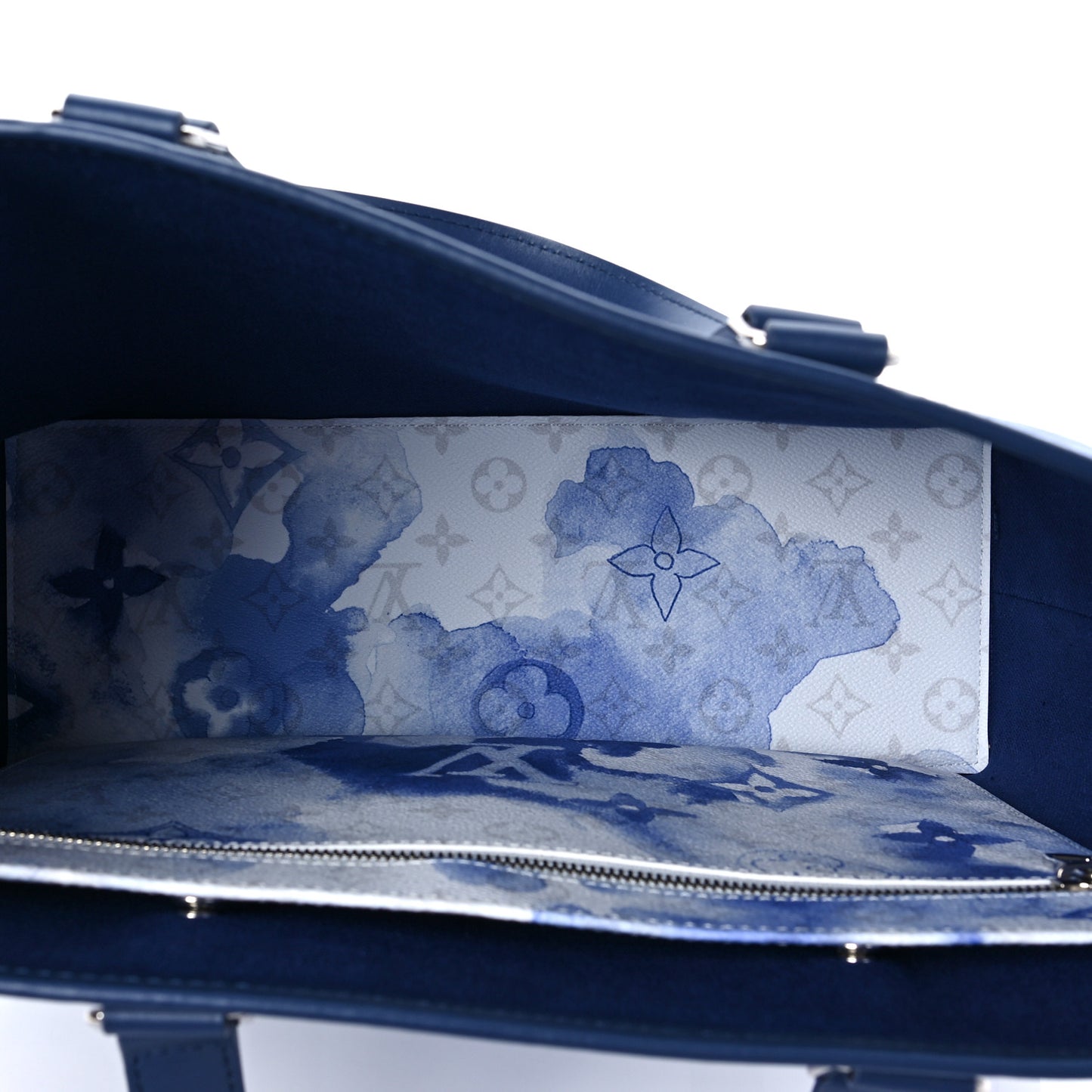Monogram Watercolor Weekend Tote PM Blue