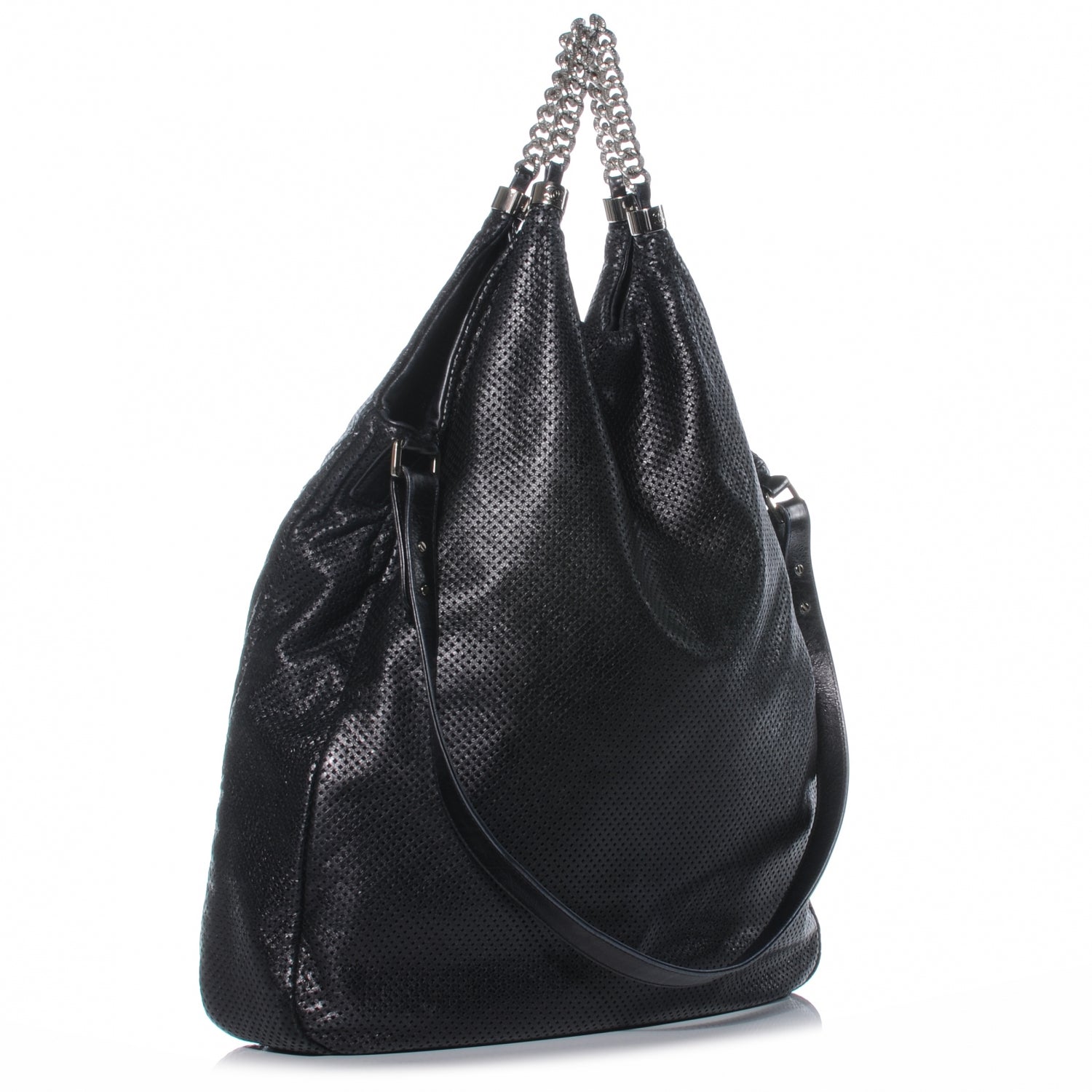 Chanel Glazed Calfskin Perforated XL Rodeo Drive Tote Black 4 of 8