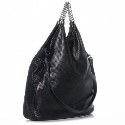 Chanel Glazed Calfskin Perforated XL Rodeo Drive Tote Black 4 of 8