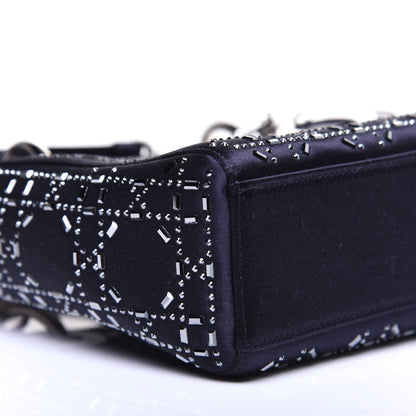 Christian Dior Satin Crystal Cannage Mini Lady Dior Navy 6 of 12