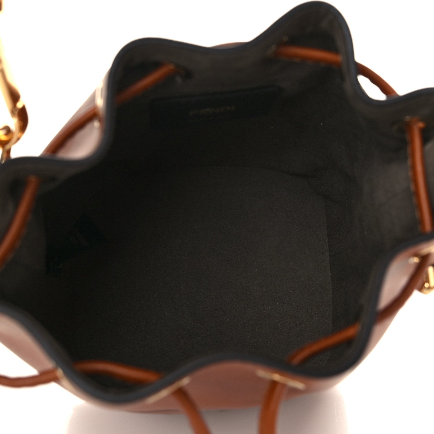 Fendi Vitello King F is Fendi Logo Embossed Mini Mon Tresor Bucket Bag Cuoio 4 of 5