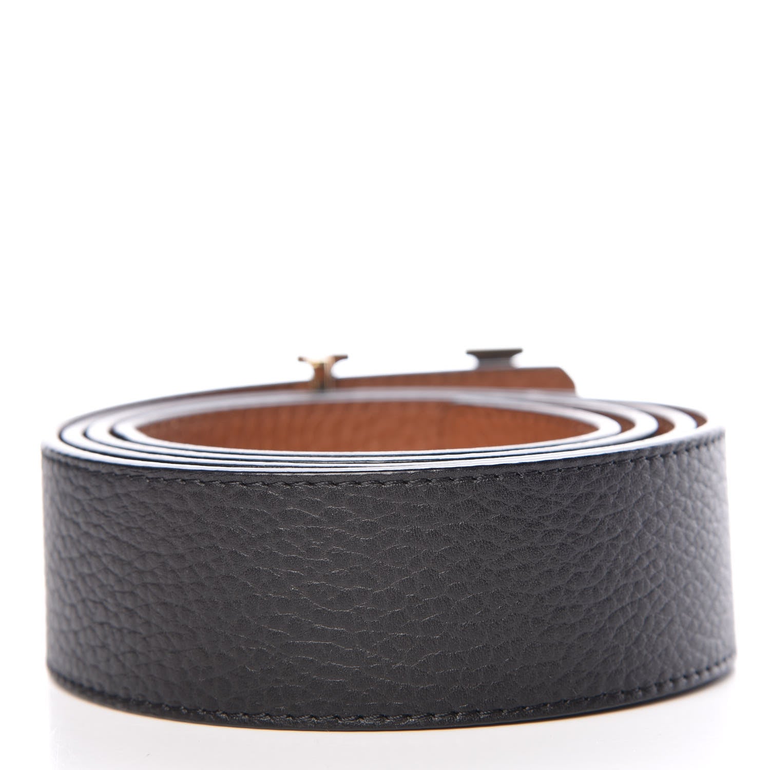 Louis Vuitton Taurillon Calfskin 40mm LV Initiales Reversible Belt 110 44 Black 3 of 8