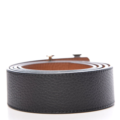 Louis Vuitton Taurillon Calfskin 40mm LV Initiales Reversible Belt 110 44 Black 3 of 8
