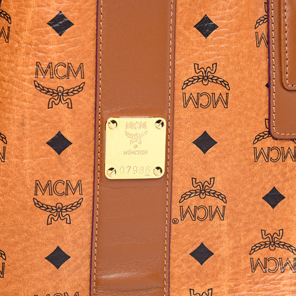 MCM Visetos Large Liz Reversible Shopper Tote Cognac 8 of 8