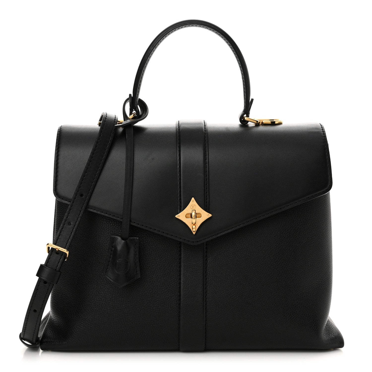 Louis Vuitton Grained Smooth Calfskin Rose Des Vents MM Black 1 of 13