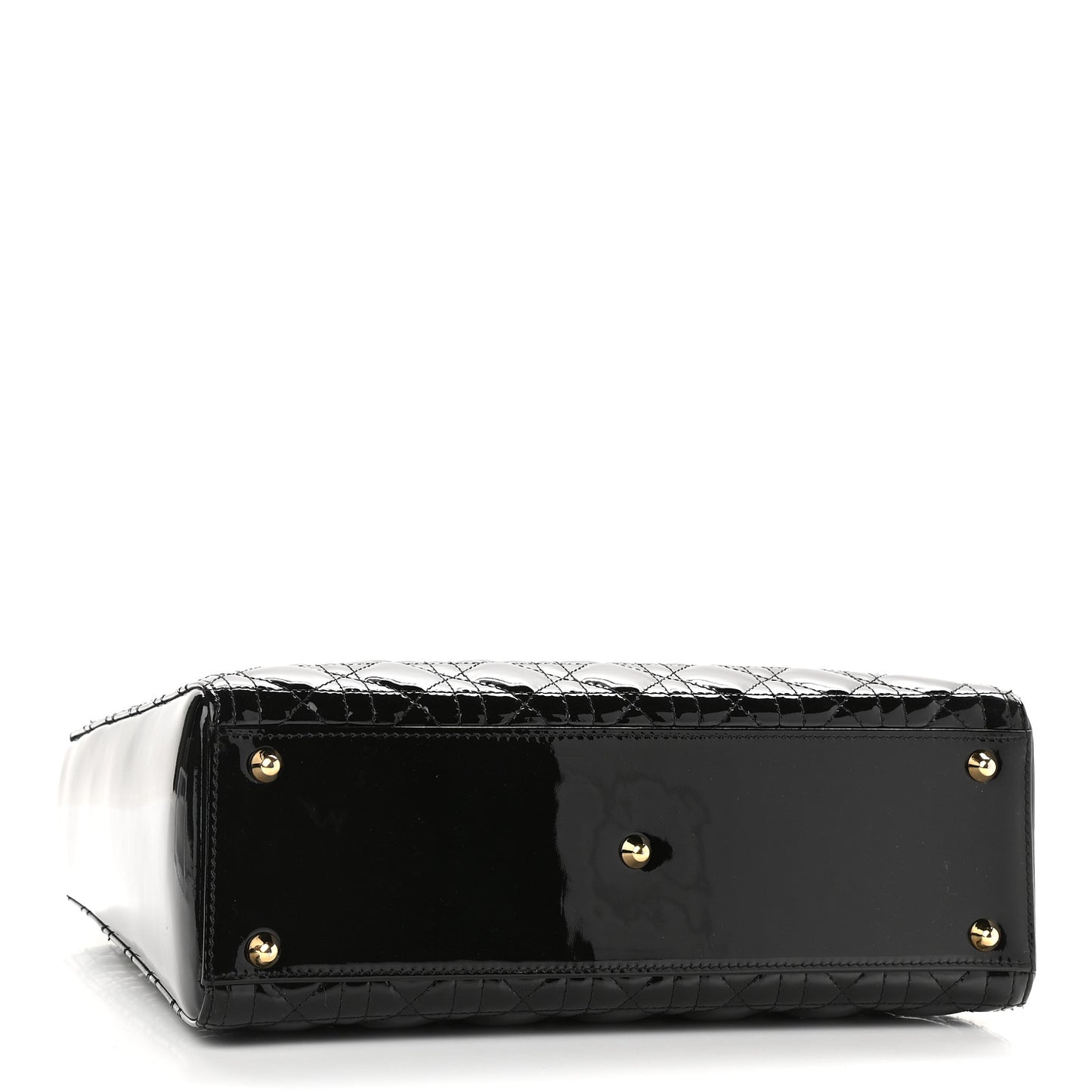 Patent Cannage Large Lady Dior Black