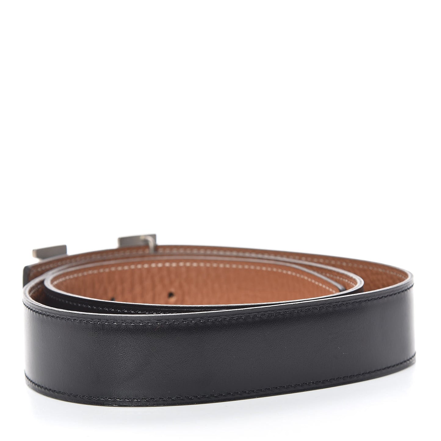 Box Taurillon Clemence 32mm H Belt 85 Black Gold