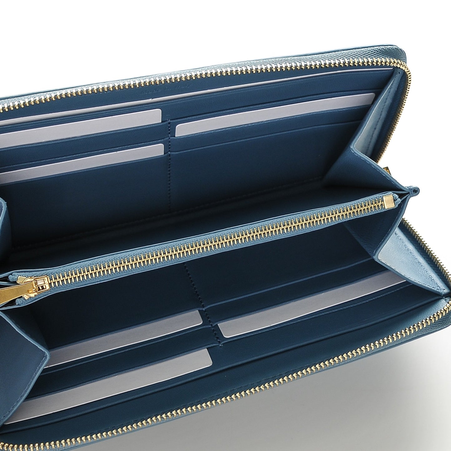 Lambskin Large Zip Around Multifunction Wallet Medium Blue