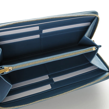 Celine Lambskin Large Zip Around Multifunction Wallet Medium Blue 5 of 6
