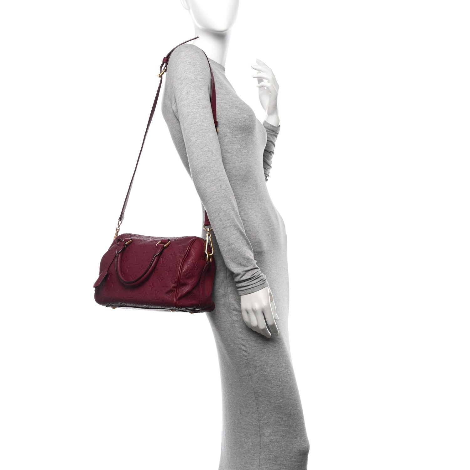 Louis Vuitton Empreinte Monogram Speedy Bandouliere 25 Wine 2 of 11