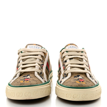 Gucci X DISNEY Mini Vintage GG Supreme Monogram Mickey Mouse 1977 Tennis Sneakers 36.5 Beige Multicolor 2 of 8