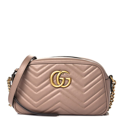 Gucci Calfskin Matelasse Small GG Marmont Chain Shoulder Bag Porcelain Rose 1 of 11