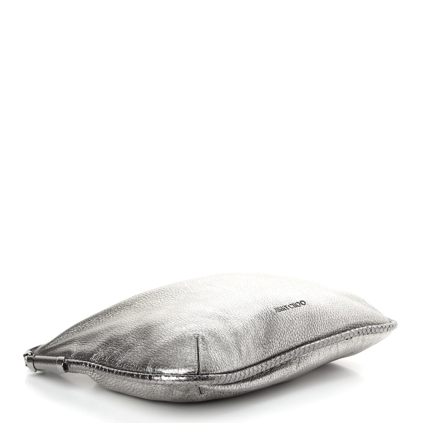 Metallic Pebbled Calfskin Hobo Silver
