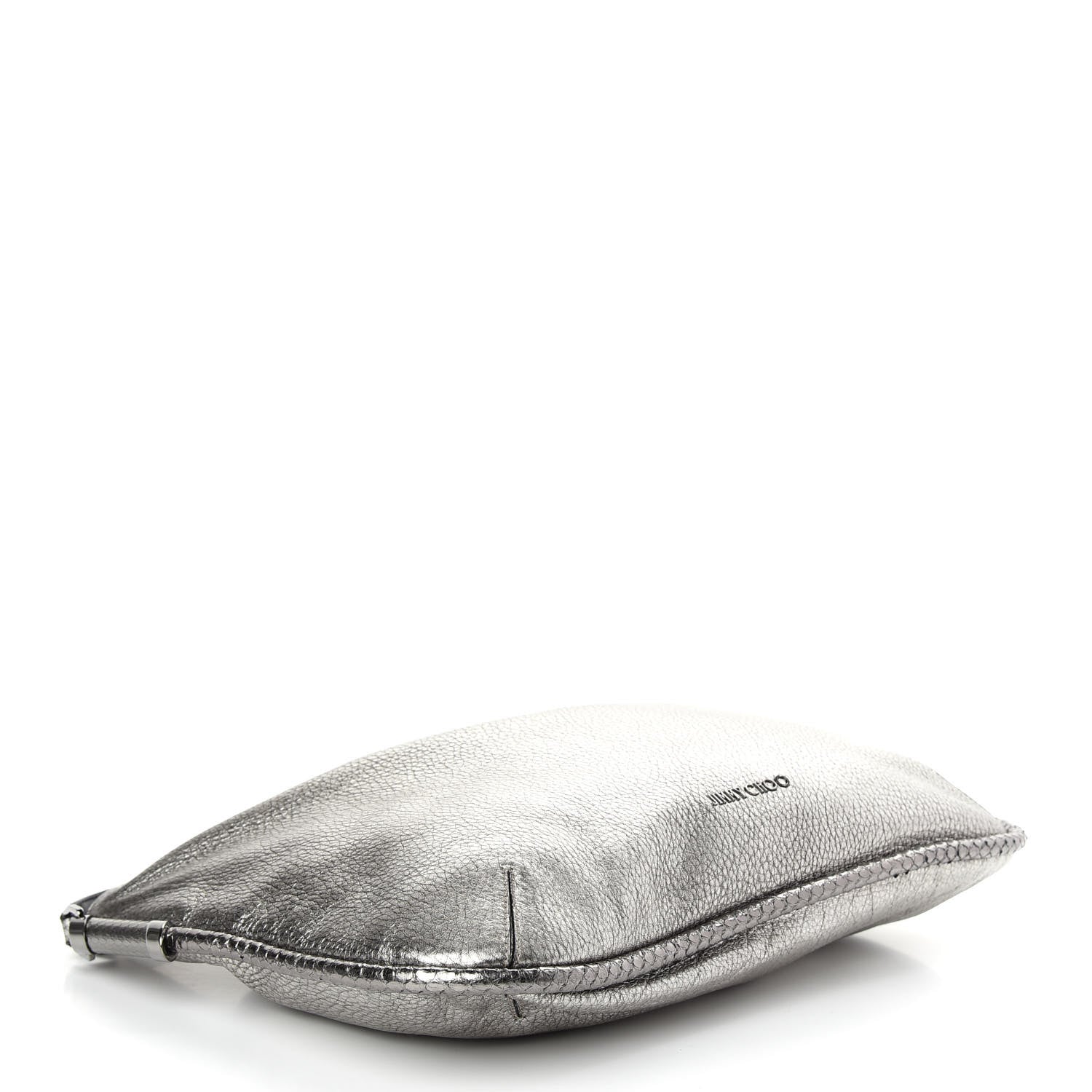 Jimmy Choo Metallic Pebbled Calfskin Hobo Silver 4 of 9