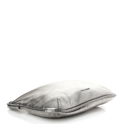 Jimmy Choo Metallic Pebbled Calfskin Hobo Silver 4 of 9