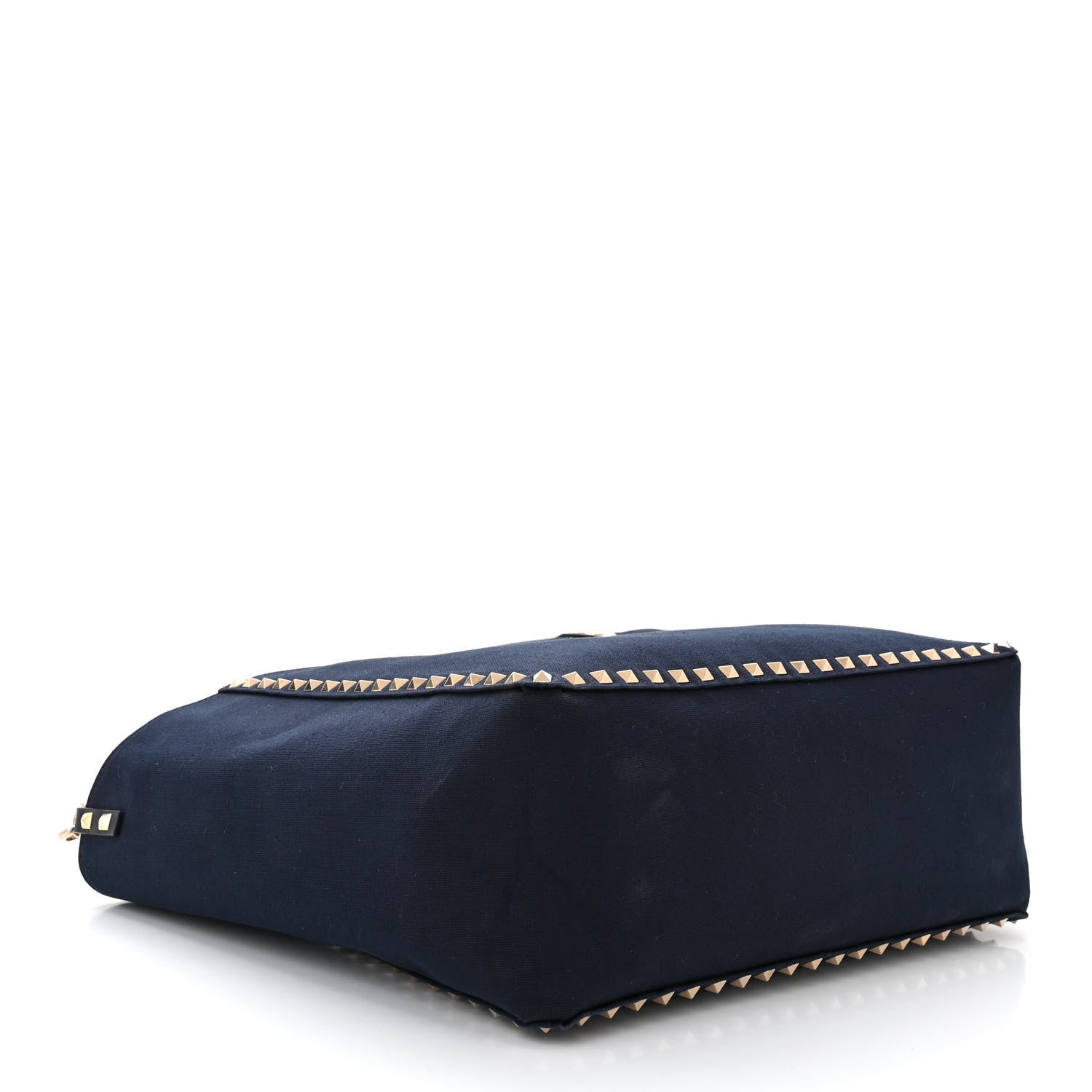 Valentino Garavani Canvas Medium Rockstud Reversible Tote Navy Blue Beige 6 of 17