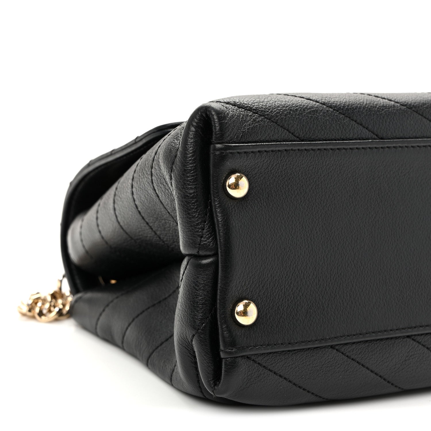 Chanel Grained Calfskin Small Chevron Chic Top Handle Flap Black 9 of 12