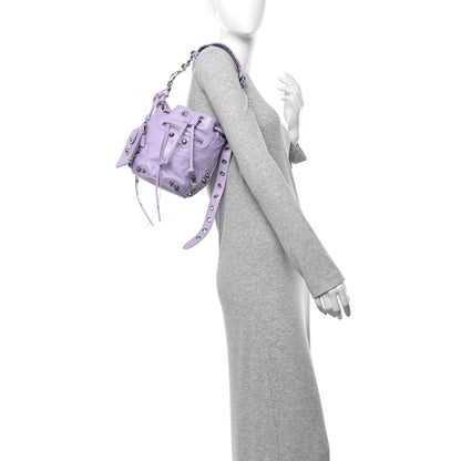Balenciaga Agneau Arena Le Cagole Bucket Bag XS Lilac 2 of 11