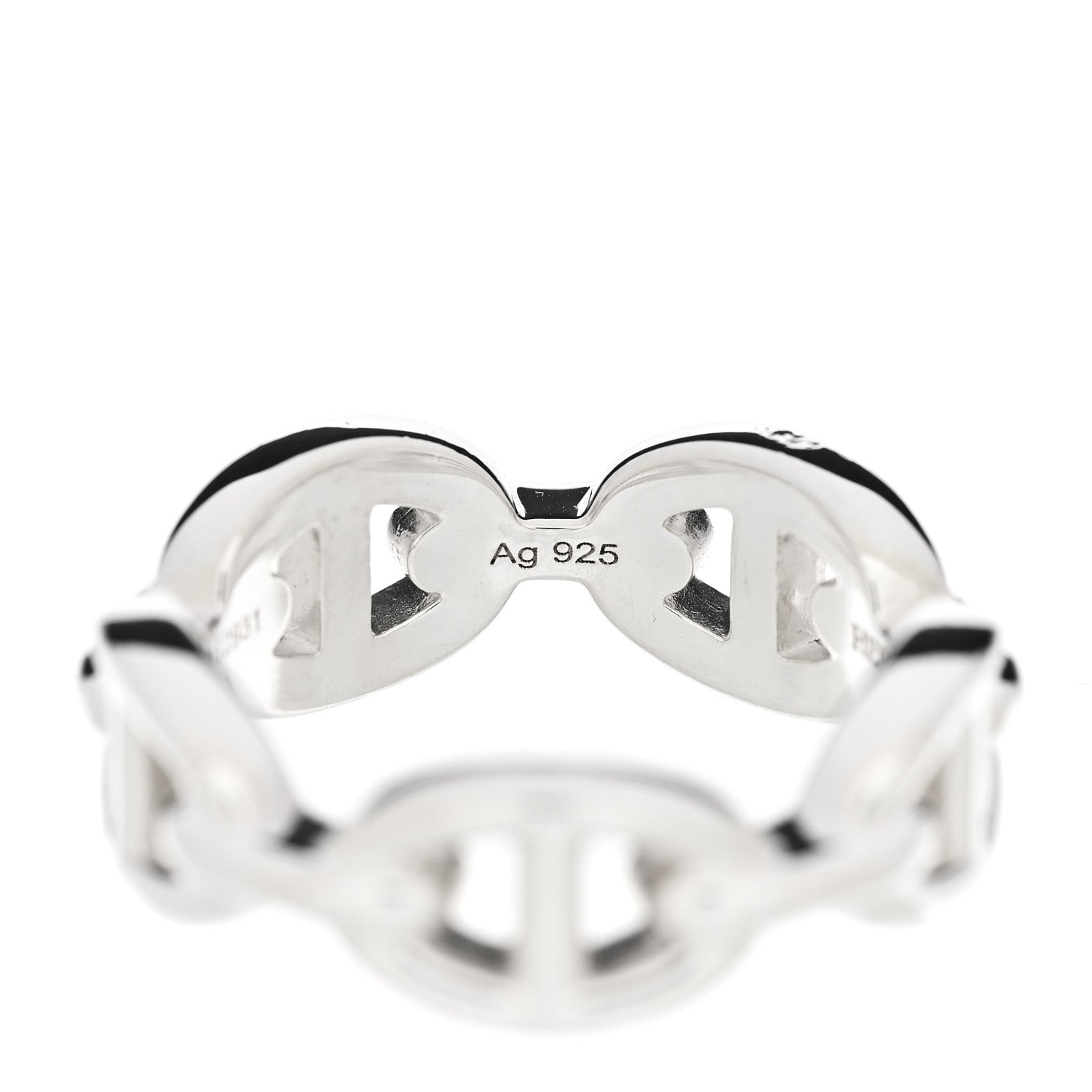 Hermes Sterling Silver PM Chaine d'Ancre Enchainee Band Ring 52 6 6 of 7