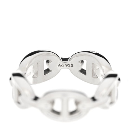Hermes Sterling Silver PM Chaine d'Ancre Enchainee Band Ring 52 6 6 of 7
