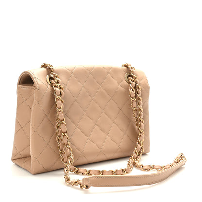 Chanel Calfskin Quilted Enchained Flap Beige 3 of 9