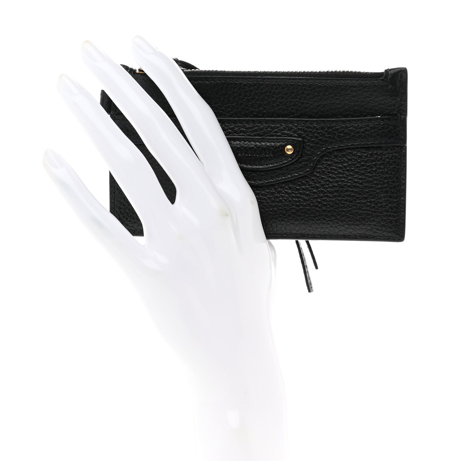 Balenciaga Calfskin Neo Classic Long Coin Case Card Holder on Strap Black 2 of 8