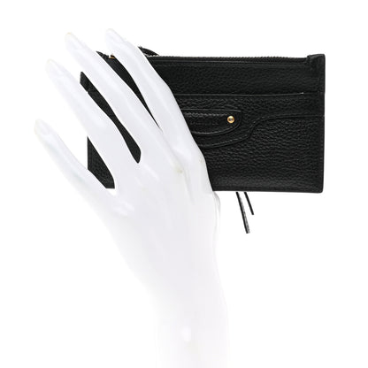 Balenciaga Calfskin Neo Classic Long Coin Case Card Holder on Strap Black 2 of 8