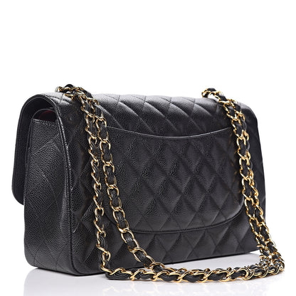 Chanel Caviar Quilted Jumbo Double Flap Black 3 of 14