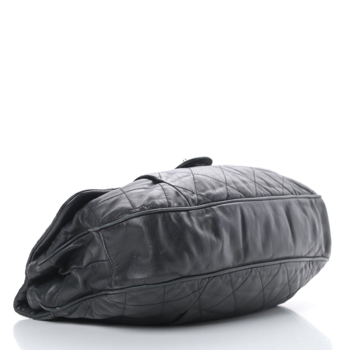 Calfskin Coco Pleats Flap Black