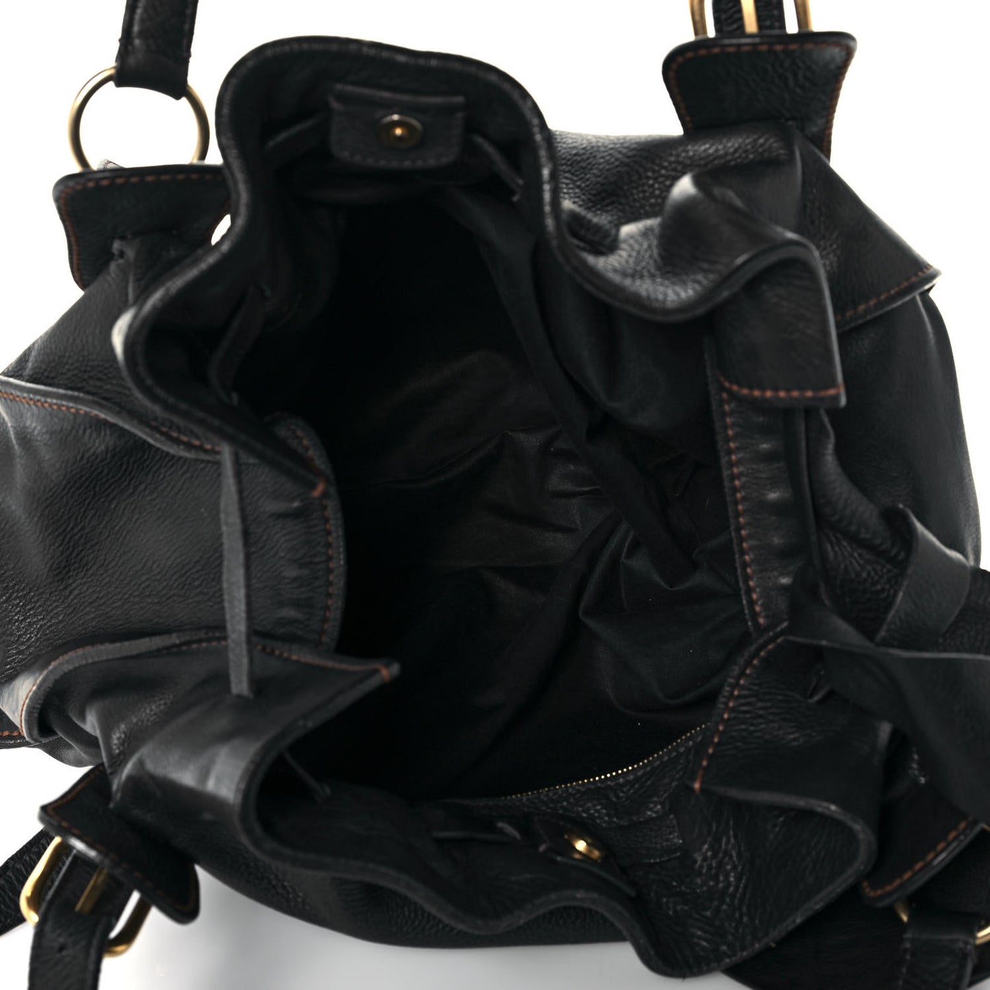 Vitello Lux Peggy Bow Tote Black
