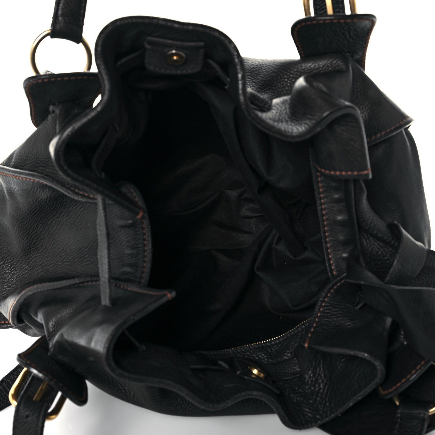 Miu Miu Vitello Lux Peggy Bow Tote Black 9 of 16