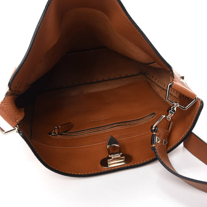 Valentino Garavani Pebbled Calfskin Large Rockstud Flip-Lock Messenger Bag Light Cuir 5 of 9