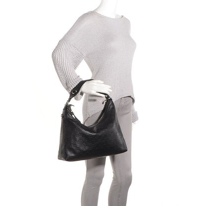 Gucci Guccissima Medium Icon Bit Hobo Black 2 of 7
