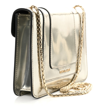 Bulgari Metallic Calfskin Small Serpenti Forever Snake Strap Crossbody Bag Silver 4 of 11