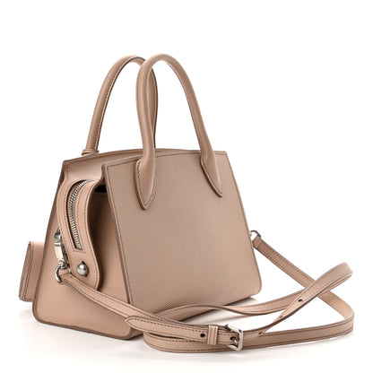 Prada Saffiano Cuir Calfskin Mini Monochrome Top Handle Tote Cipria 3 of 9
