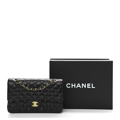 Chanel Lambskin Quilted Medium Double Flap Black 14 of 14
