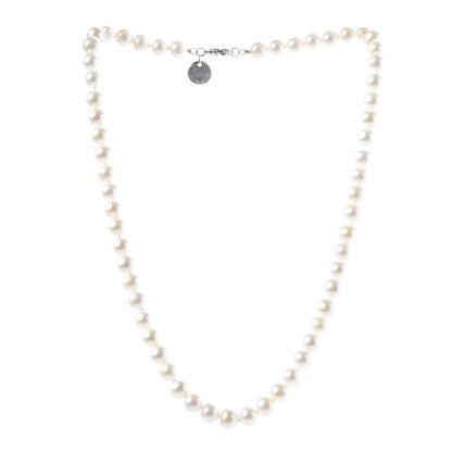 Tiffany Sterling Silver Freshwater Pearl 6-7mm Ziegfeld Necklace 3 of 4
