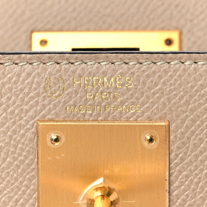 Hermes Epsom Bi-Color Horseshoe Kelly Sellier 28 Trench Craie 6 of 13