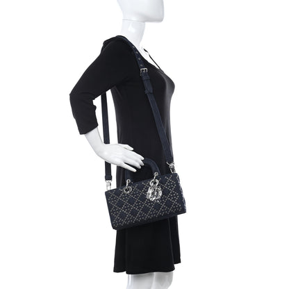 Christian Dior Denim Eyelet Lady D-Joy Blue 2 of 10