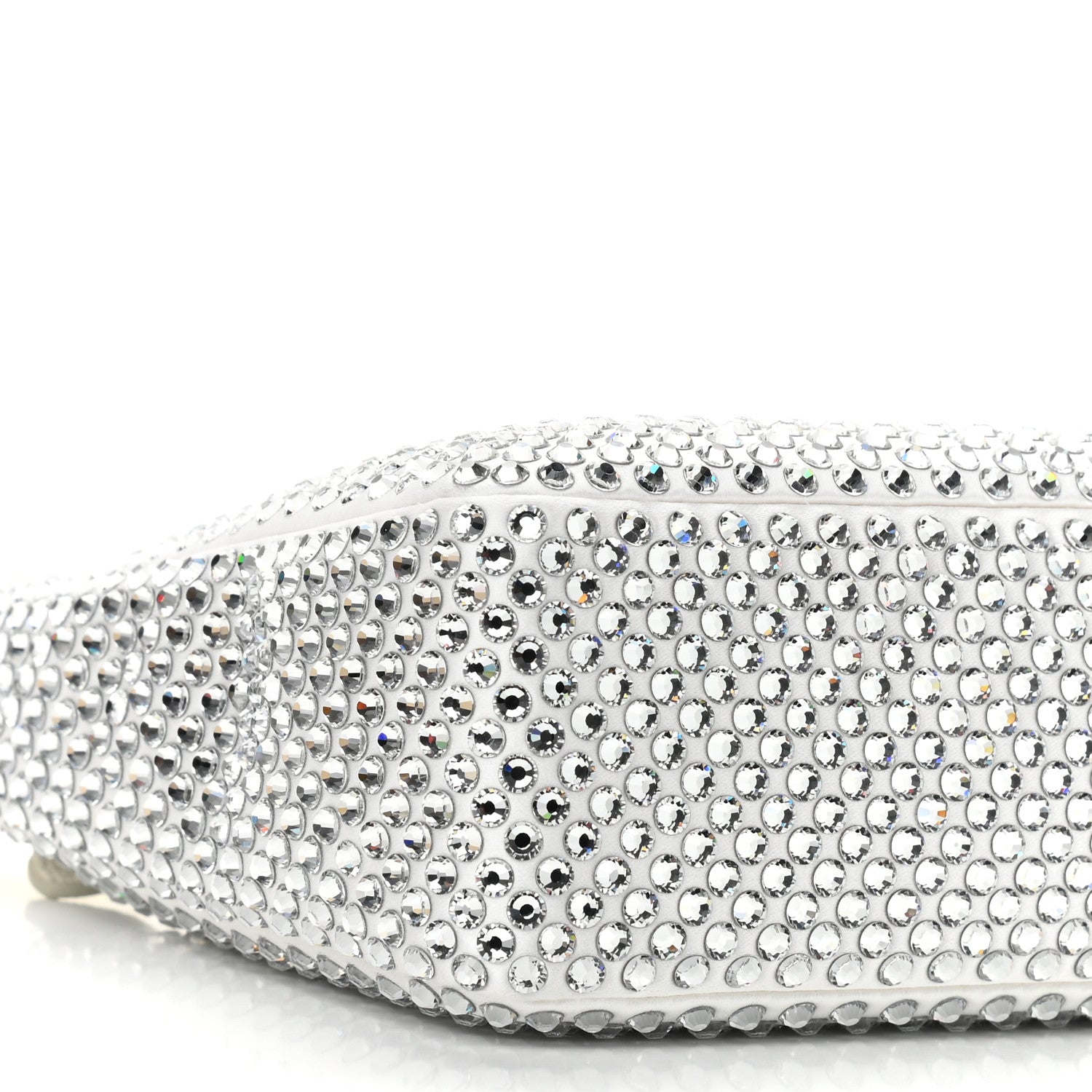 Prada Satin Crystal Mini Re-Edition 2000 Bag White 8 of 10